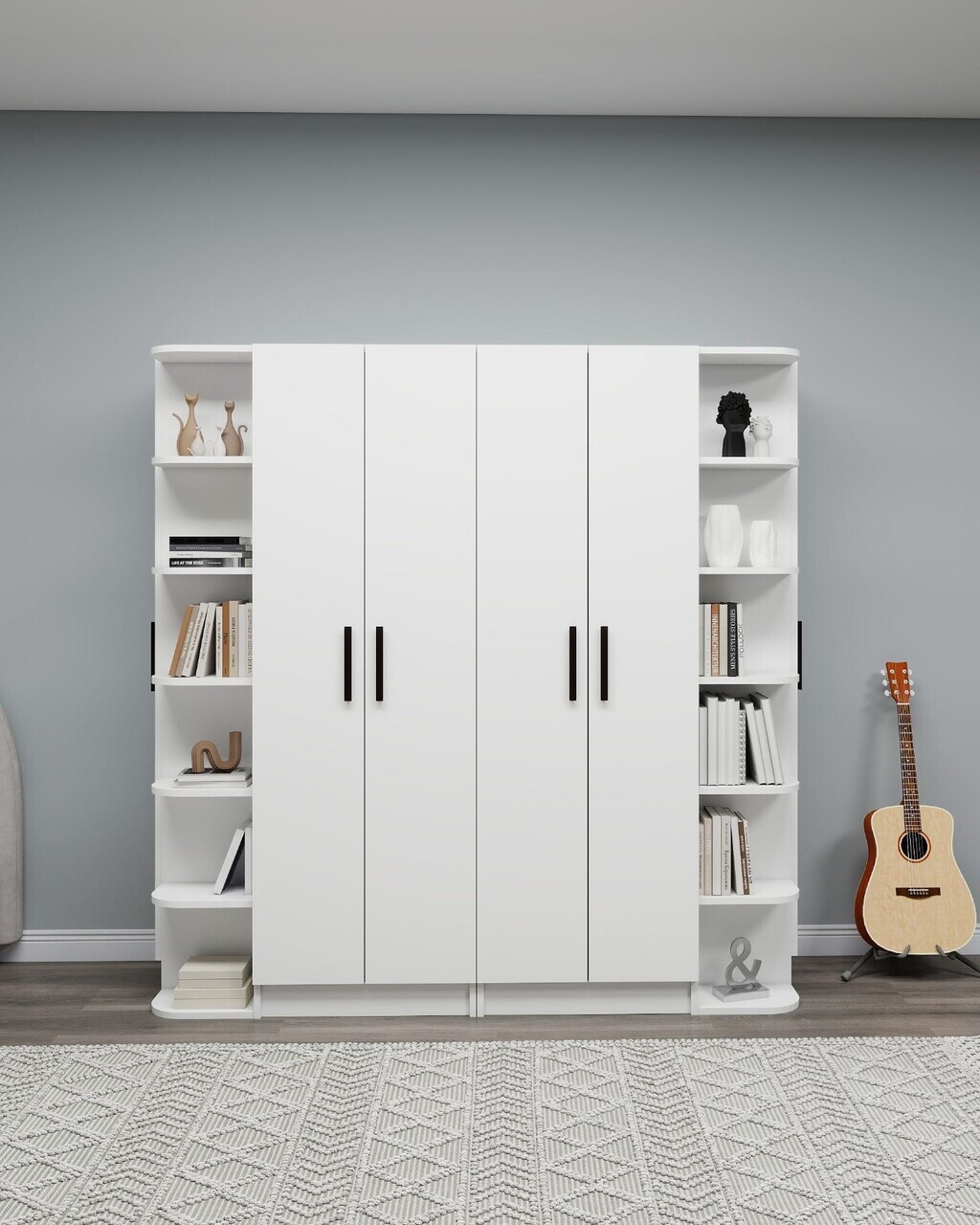 Dulap pentru haine Hanah Home Linda Luses 180x181.8x50 cm PAL Alb