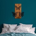 Decoratiune de perete, Butterflies 1, Lemn/metal, Dimensiune: 47 x 58 cm, Nuc / Negru