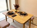 Set masa extensibila si 6 scaune, Vella, Vina Mini 06 0701, PAL, Stejar / Gri Soho