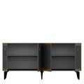 Consola, Olivia, Ponny, 150x40x79 cm, PAL , Antracit / Aur