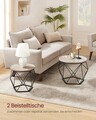 Set 2 masute de cafea, Vasagle, Vintage Flair, blat detasabil, 50x40 cm/40x36 cm, PAL/otel, gri/negru