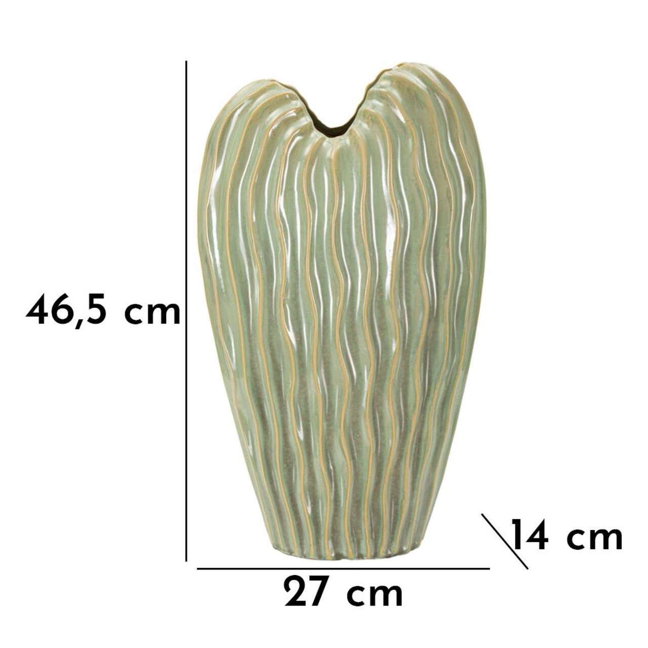 Vaza decorativa Venice, Mauro Ferretti, 27x14x46.5 cm, ceramica, verde - 1 | YEO