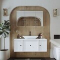 Set Dulap de Baie cu Chiuvetă și Oglindă (2 Piese), Hanah Home, 2550, MDF, Alb
