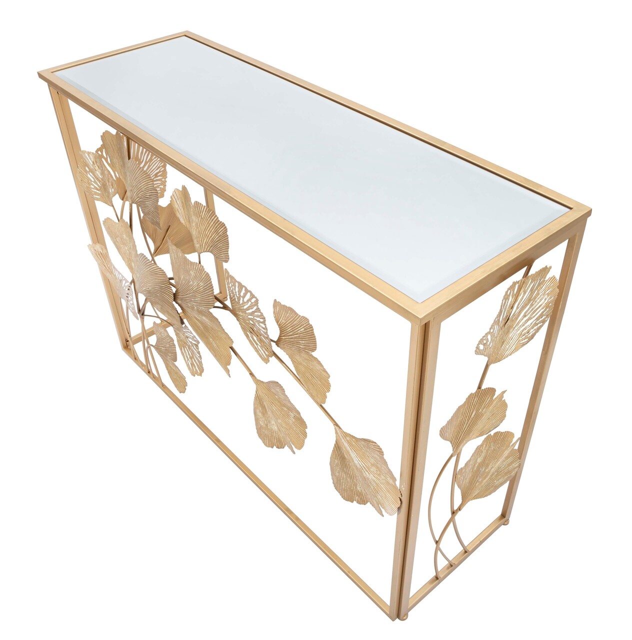 Consola Leaf, Mauro Ferretti, 108x36.5x80 cm, fier, auriu - 2 | YEO