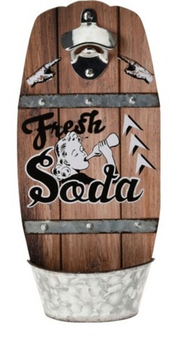 Desfacator si suport pentru depozitare capace Fresh Soda, 15x6.7x32 cm, MDF