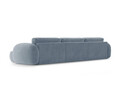 Coltar panoramic extensibil 5 locuri, Tonale, Cosmopolitan Design, 362x149x88 cm, catifea, albastru gri