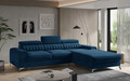 Coltar extensibil dreapta 3 locuri ELTAP, RT-40LU, Grayson, 278x205x92 cm, lemn/poliester, albastru inchis