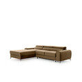 Coltar extensibil stanga 3 locuri ELTAP, LT-20NU, Grayson, 278x205x92 cm, lemn/poliester, maro deschis