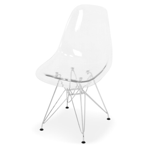 Scaun, Ike, L.51 l.46 H.82, metal/plastic, transparent