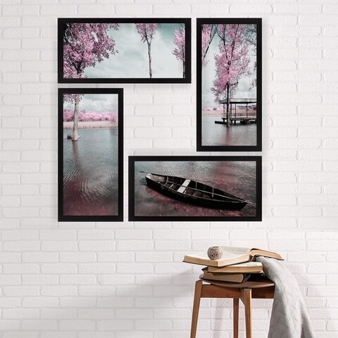 Set 4 tablouri decorative, SET_051, Lulu, 24×44 cm, plastic 24x44