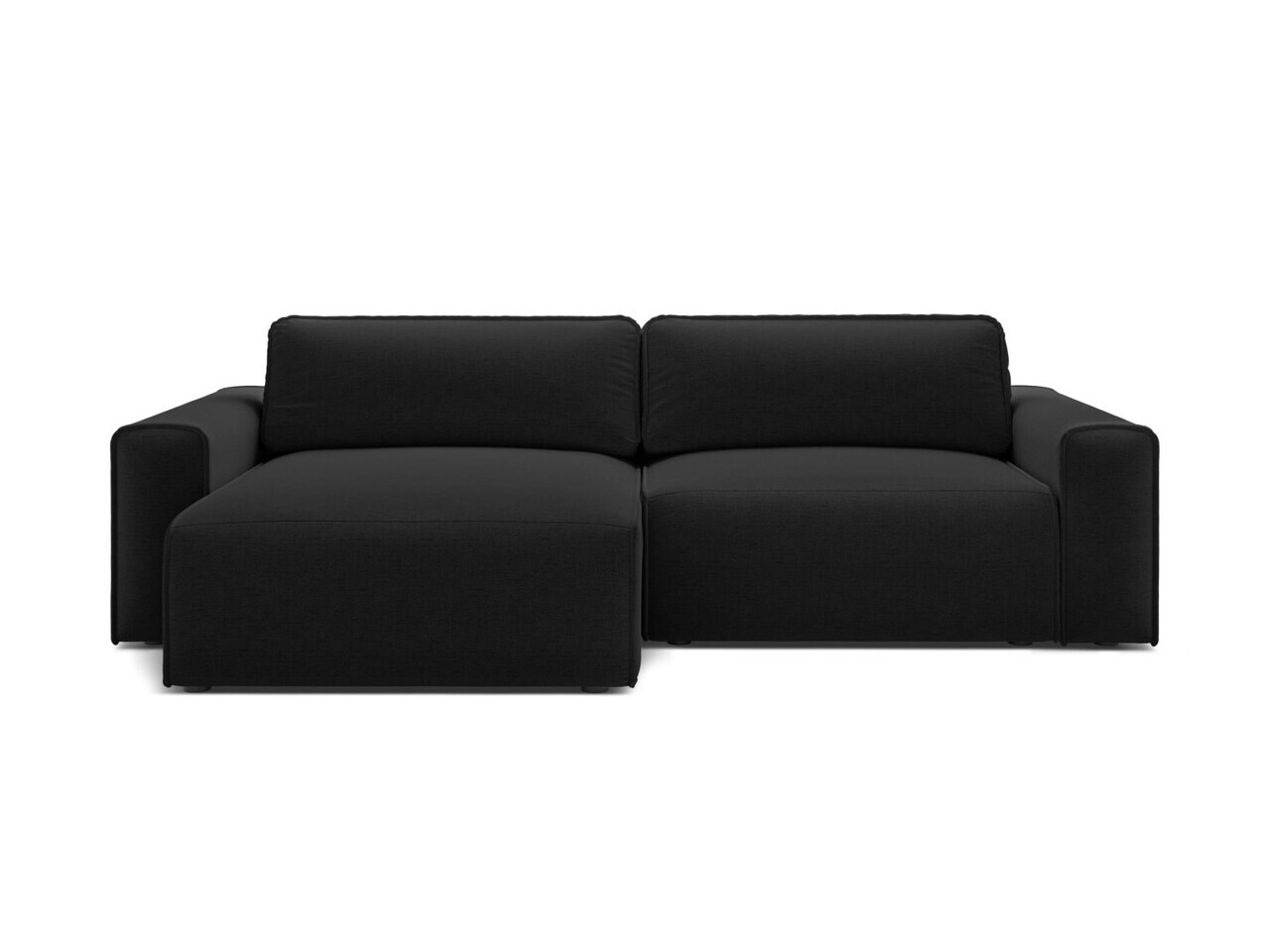 Coltar extensibil stanga 3 locuri, Victor, Micadoni Home, 246x148x83 cm, tesatura structurata, negru