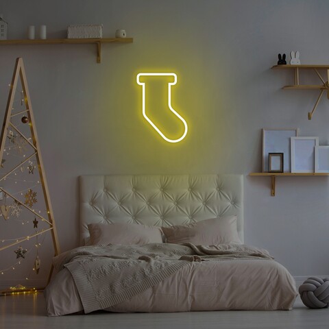 Lampa de perete Socks, Neon Graph, 18x24x2 cm, galben mezoni.ro