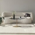 Masuta de cafea, Neostill, Soho, 85x40x67 cm, Sticla temperata, Gri inchis/Auriu
