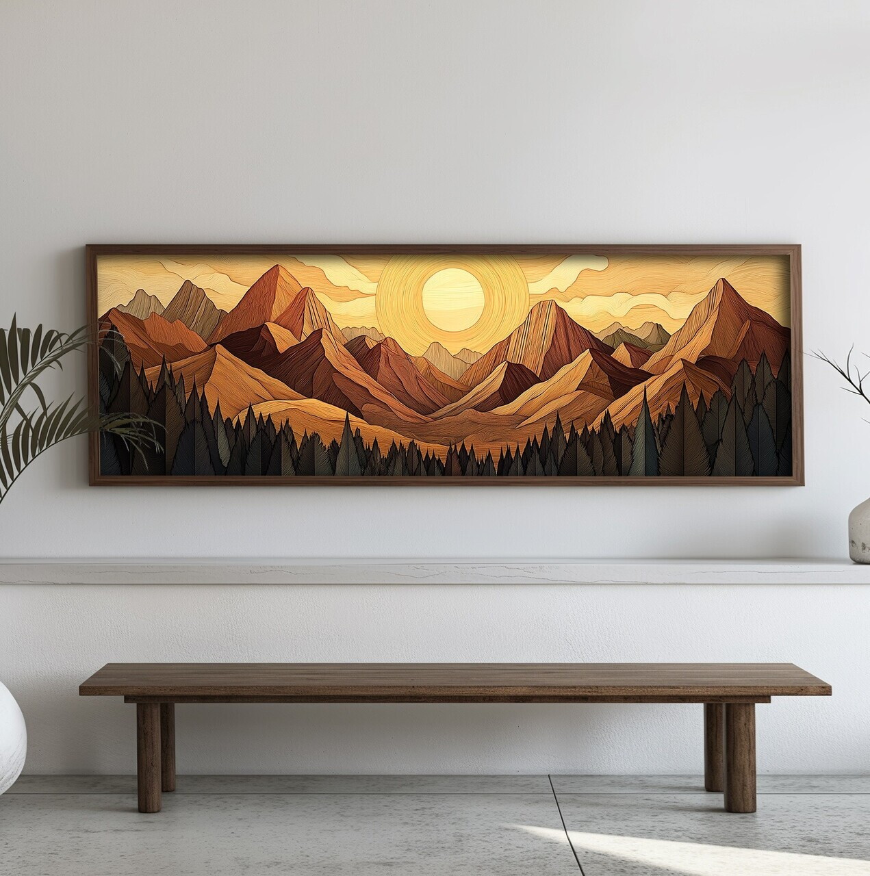 Tablou decorativ, EMR035, Lemn, Multicolor
