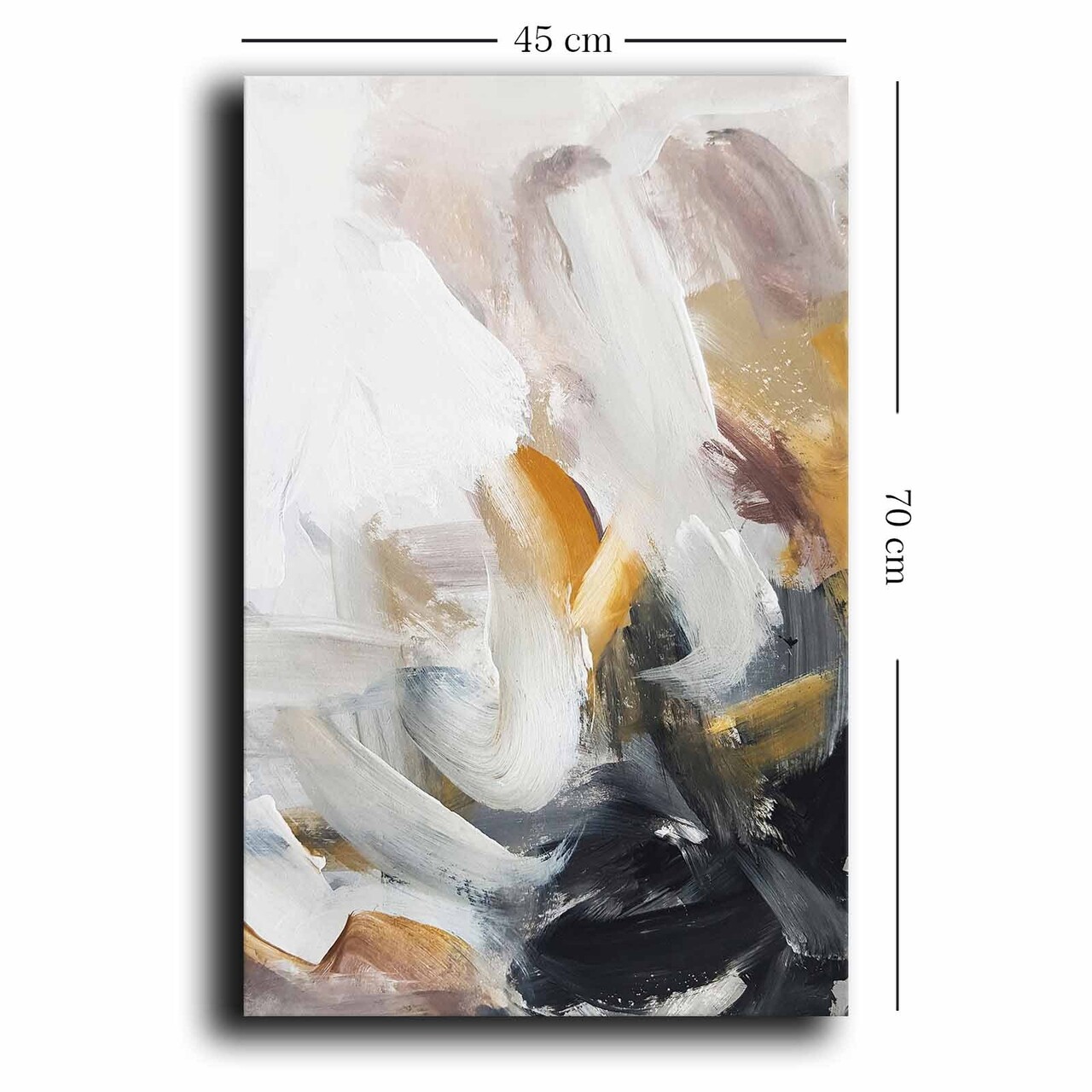 Tablou decorativ, 4570NISC-009, Lemn, Cămilă / Roșu-aprins / Alb / Negru - view 2