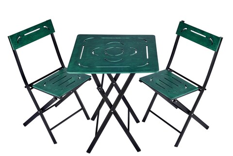 Set masa cu 2 scaune, Valovi, Bistro, mdf/metal, verde/negru