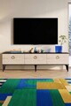 Comoda TV, Hanah Home, Demet, 180x53x30 cm, Antracit / Travertin