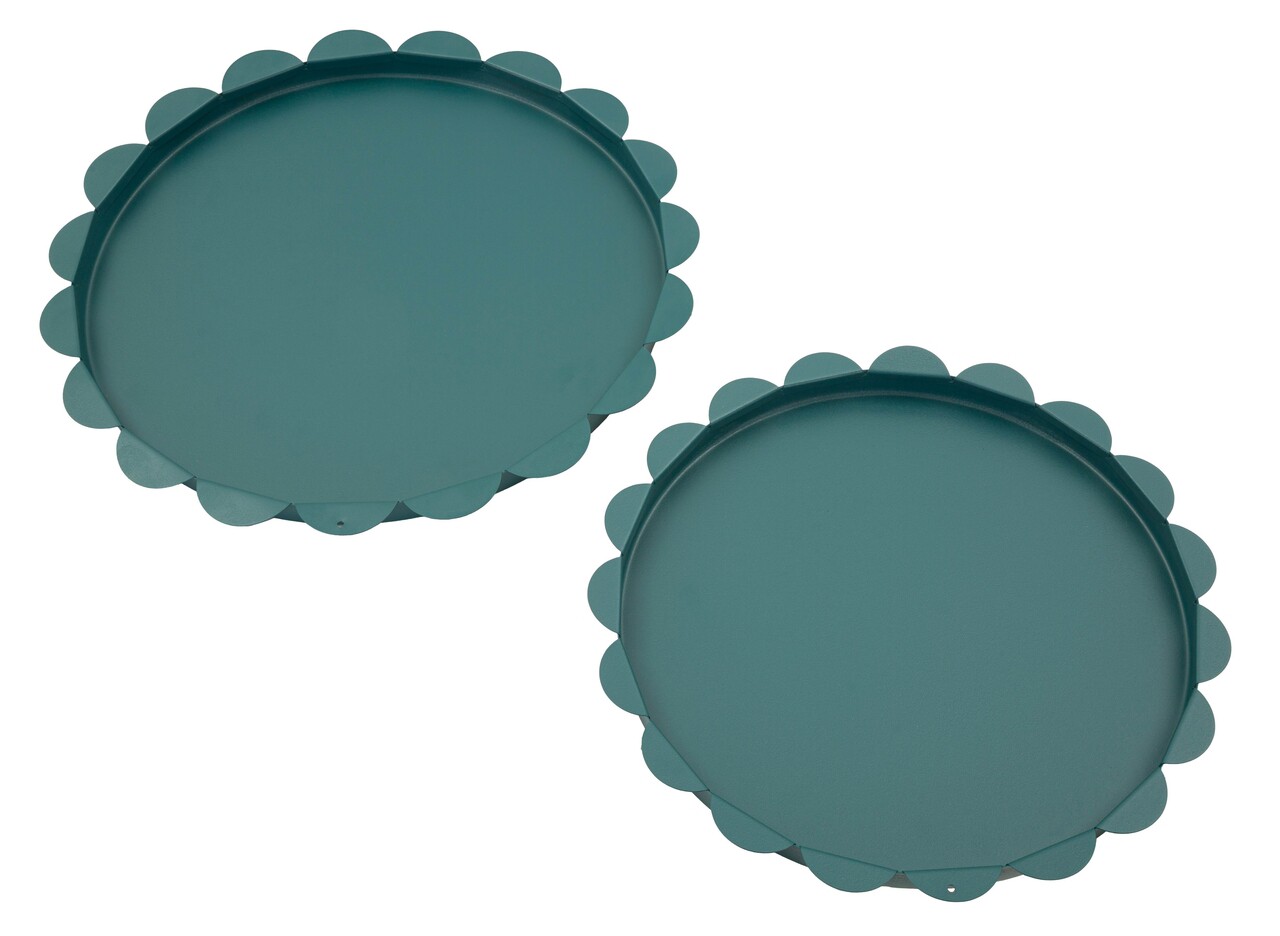 Set 2 tavi decorative, Mauro Ferretti, Saturn Round, 33x2 cm, metal, turcoaz - imagine 5