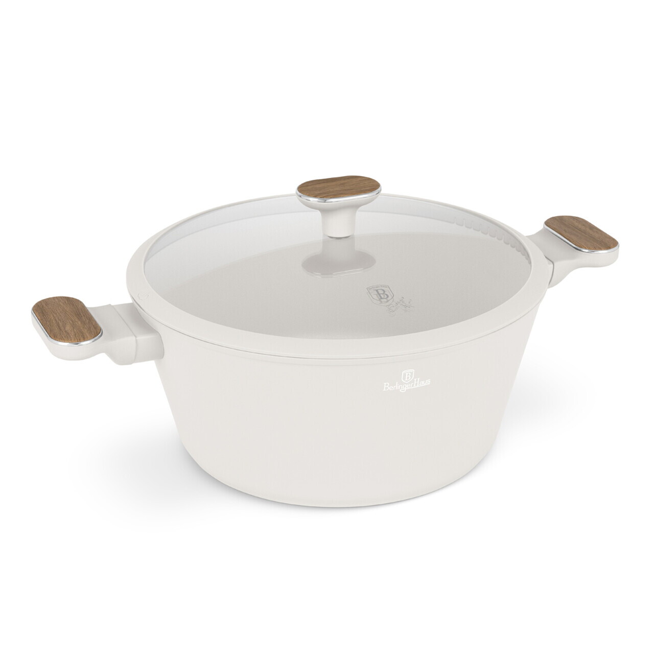 Oala cu capac Berlinger Haus, Sahara Nordic, 28 cm, 6.3 L, aluminiu forjat, crem mat/natur - imagine 6