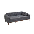 Set canapea extensibilă, Unique Design, 867UNQ1523, Lemn de carpen, Albastru