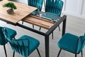 Masa dining extensibila, Nmobb, Silva Atlantic, 120/187 x 75 x 74 cm, pal melaminat, maro/negru