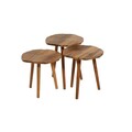 Set masute 3 piese, Tuvalle, Tuval 080, Nuc / Stejar