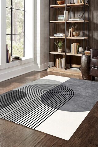 Covor, CLR-7184YUV-1, 80x80cm, Poliester, Negru