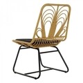 Scaun pentru gradina/terasa, DKD Home Decor, 58 x 65 x 89 cm, metal/ratan, negru/bej