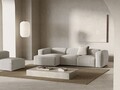 Coltar stanga 3 locuri, Bergamo, Cosmopolitan Design, 304x152x70 cm, catifea chenille raiata, ivoriu