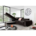 Coltar extensibil stanga 3 locuri ELTAP, LT-97RIV, Grayson, 278x205x92 cm, lemn/poliester, gri inchis