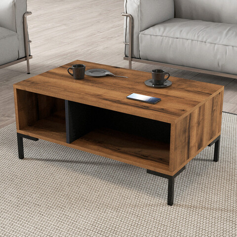 Masuta de cafea, mezza, aurora, 90x54x41.6 cm, nuc / antracit