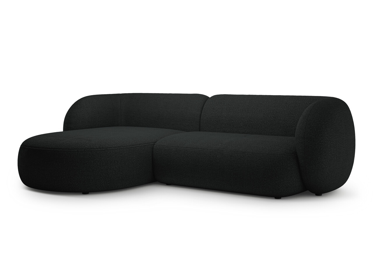 Coltar stanga 3 locuri, Kate, Micadoni, 285x176x76 cm, tesatura boucle, negru - 2 | YEO