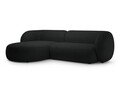 Coltar stanga 3 locuri, Kate, Micadoni, 285x176x76 cm, tesatura boucle, negru