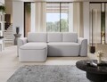 Coltar stanga 4 locuri ELTAP, Ume, 287x190x88 cm, lemn/poliester, gri deschis/gri