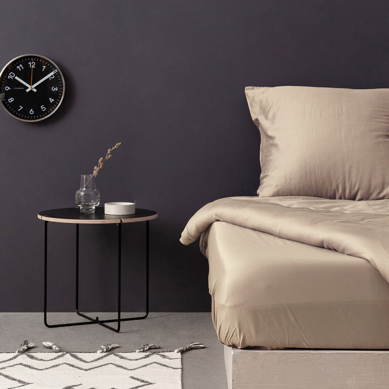 Cearceaf de pat cu elastic Satin Single Large (FR), L'essentiel Maison, De Beige, Bej