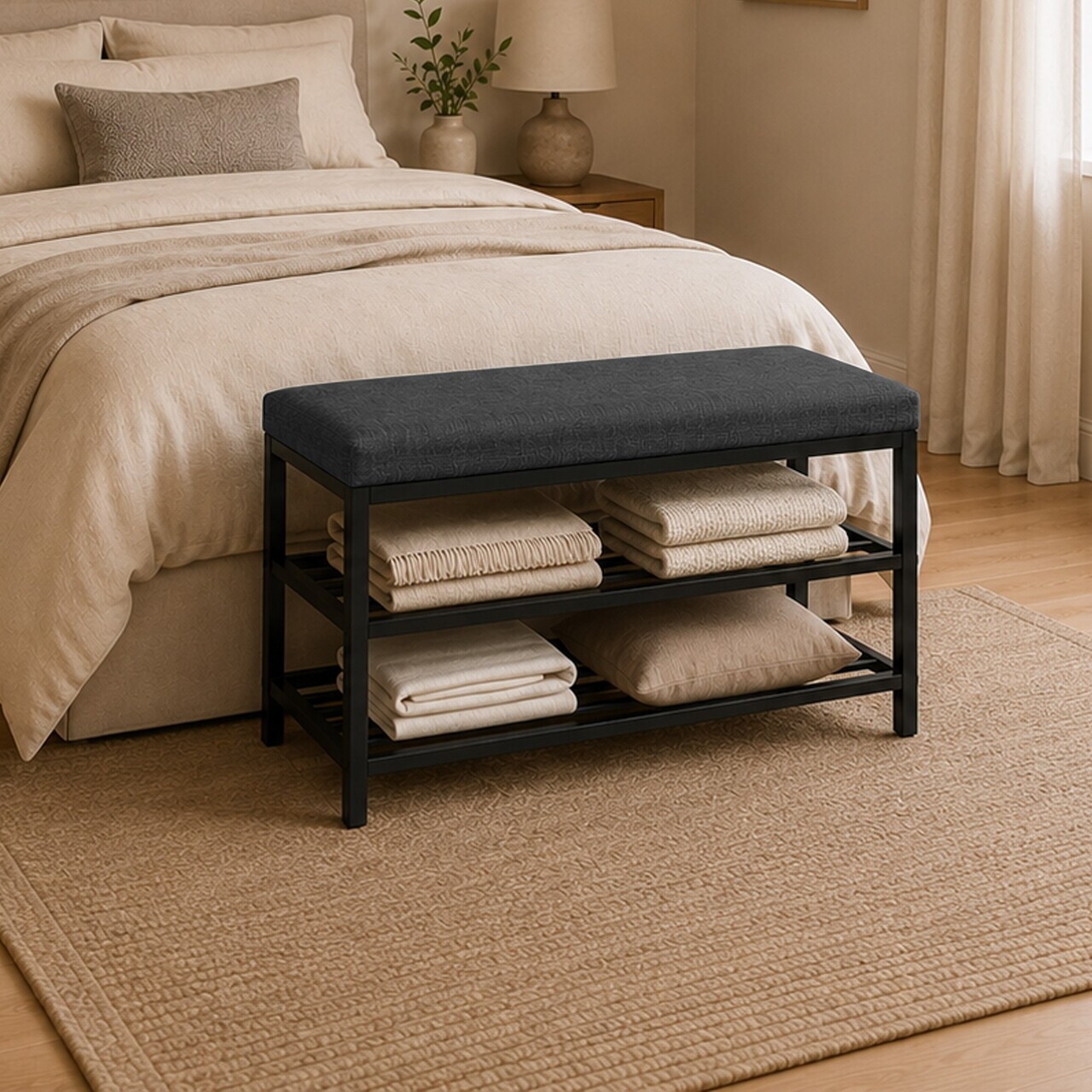 Pantofar, Hanah Home, Lotus, 30x47x75 cm, Antracit — imaginea 2