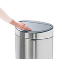 Cos de gunoi cu soft touch, Brabantia, Touch New, 40 L, 30.2x43.5x72.7 cm, otel, argintiu