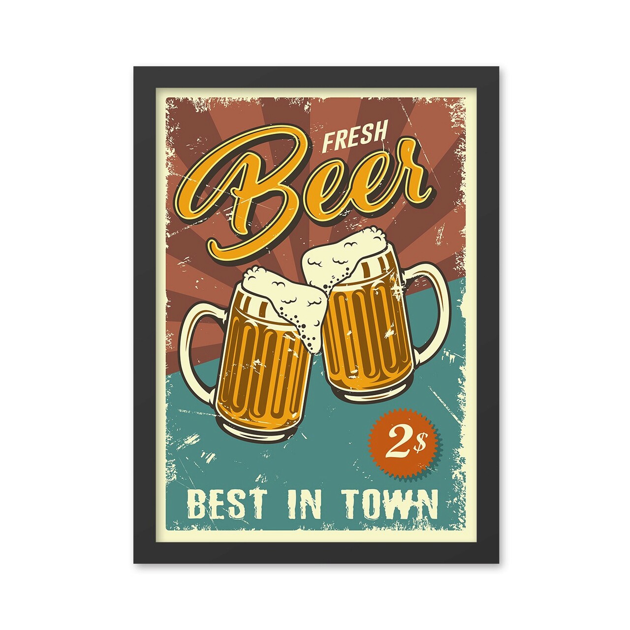 Tablou decorativ, Fresh Beer (40 x 55), MDF , Polistiren, Multicolor