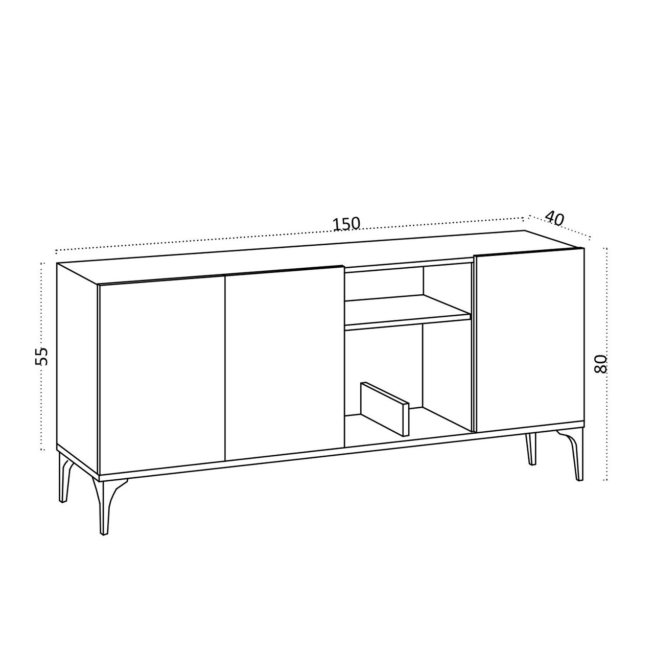 Consola, Emerald, Miranda, 150x80x40 cm, Maro