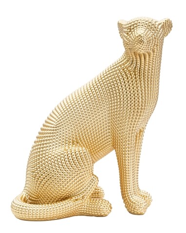 Statueta / Decoratiune Leopard, Mauro Ferretti, 23×15.5×29 cm, polirasina, auriu