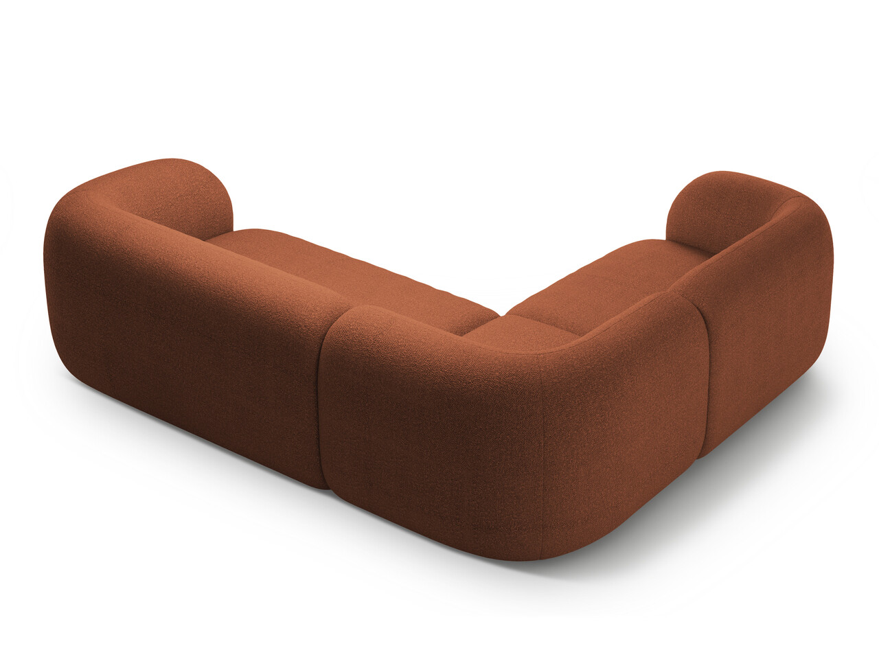 Coltar stanga 4 locuri, Kate, Micadoni, 252x220x76 cm, tesatura boucle, teracota - 1 | YEO