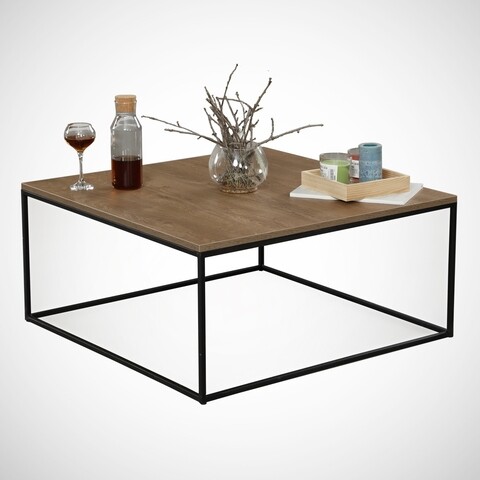 Masuta de cafea Poly Caucasian, Comforty, 75x75x43 cm, stejar caucazian 75x75x43