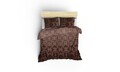 Lenjerie de pat dubla King(FR) Pandora, Victoria, 3 piese, 240x220 cm, bumbac satinat, maro