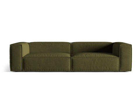 Canapea 5 locuri, Nuria-88, Micadoni Home, 290x110x72 cm, catifea, verde moss melange