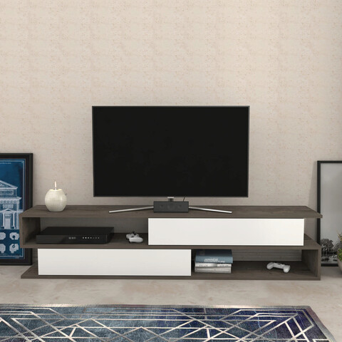 Comoda tv, retricy, cortez, 160x35.3x38.6 cm, pal, wenge/alb