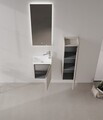 Set Dulap de Baie cu Chiuvetă și Oglindă (2 Piese), Hanah Home, Ferla 40, Nurcă mată