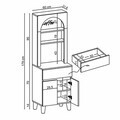 Dulap de bar pentru cafea, Hanah Home, Ledli, 60x179x41.8 cm, PAL, Alb