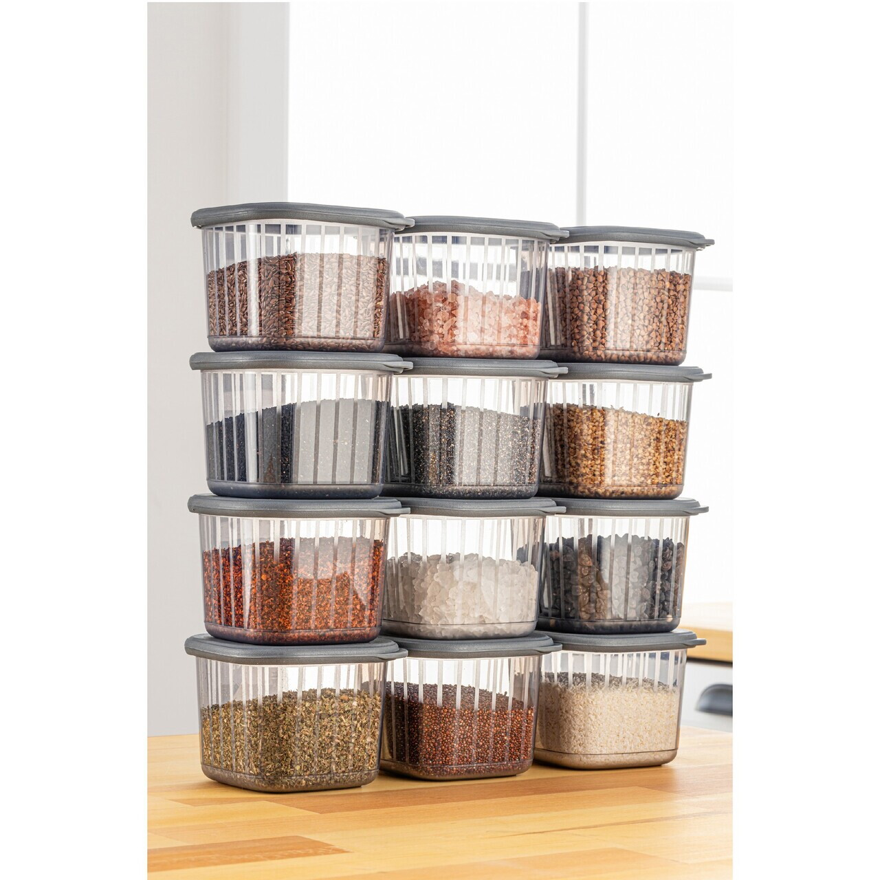 Set recipiente depozitare, Hermia, 964FRM1192, PLASTIC, Antracit — imaginea 2
