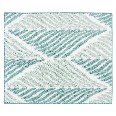 Covoras baie LEAF, Decomex, 60 x 90 cm, 100% bumbac, alb/vernil