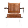 Fotoliu Gladio, Homla, 68x76x75 cm, metal/piele, maro
